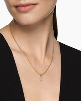 Micro Pavé Peace Sign Amulet in 18K Yellow Gold with Diamonds, 7.6mm